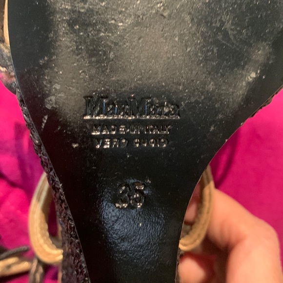 MaxMara Metallic Wedge Sandals - Picture 9 of 10